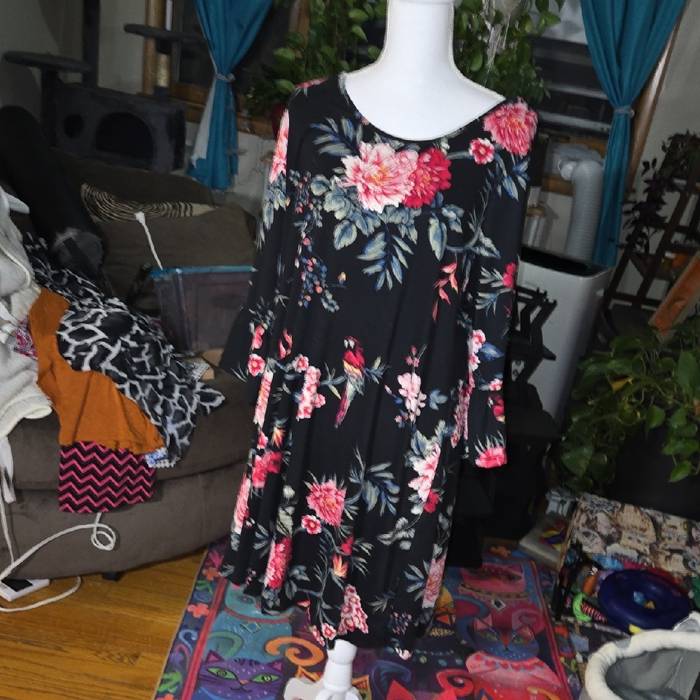 French Laundry Black and Green Dress